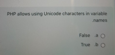 PHP allows using Unicode characters in variable .
