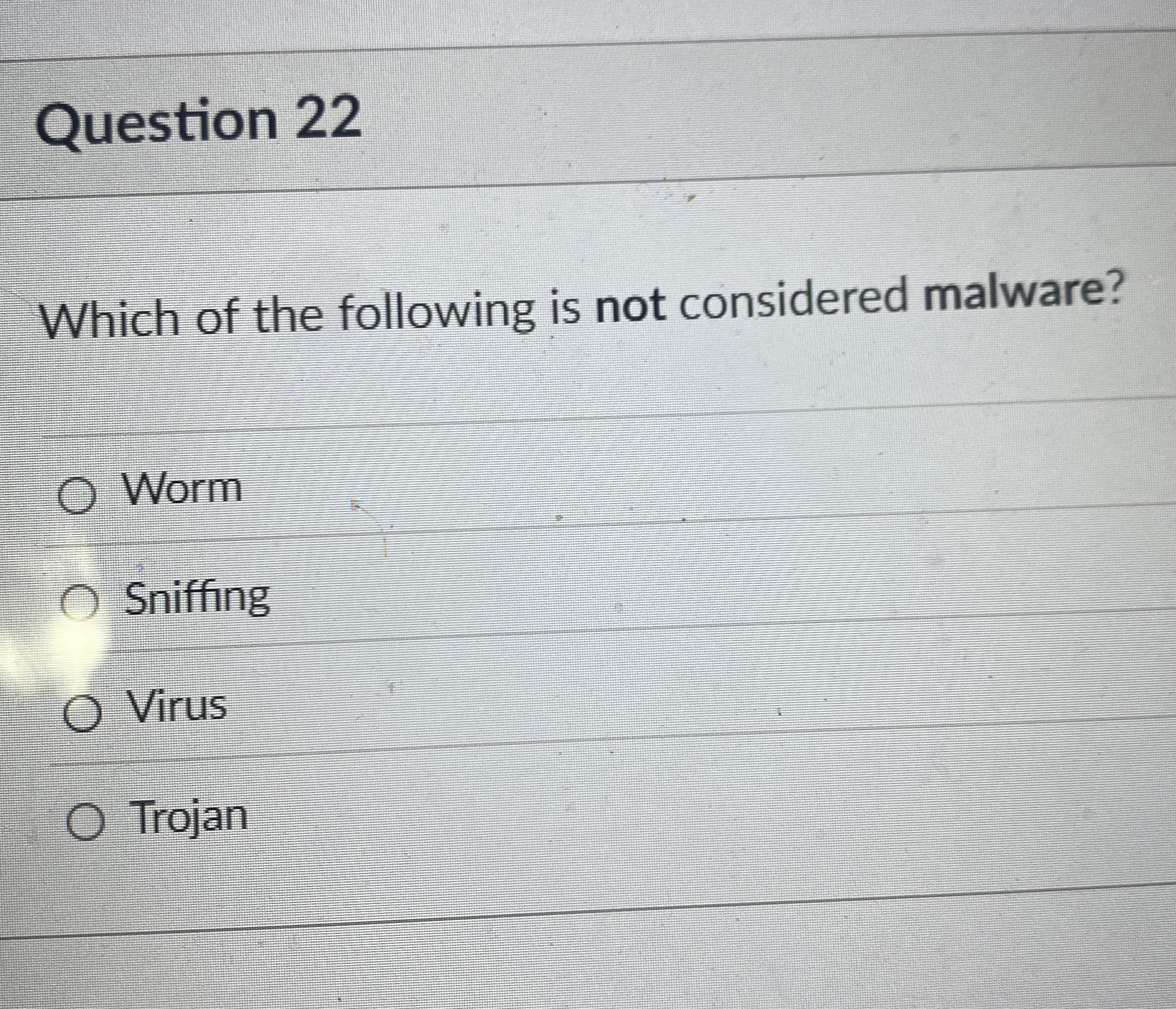 Question 2 2 Which of the following is not