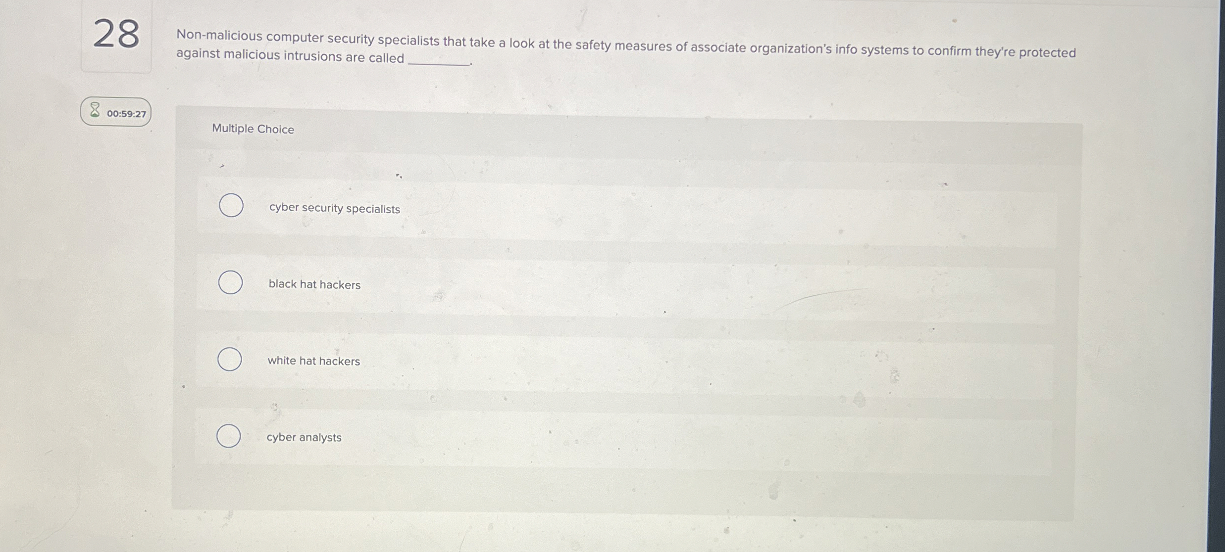 2 8 Non - malicious computer security specialists