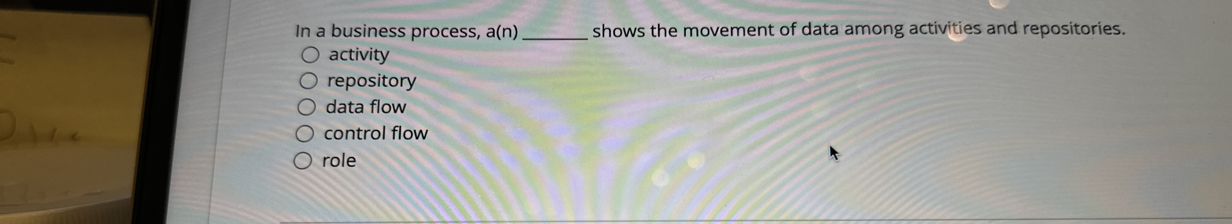 In a business process, a ( n ) shows the movement