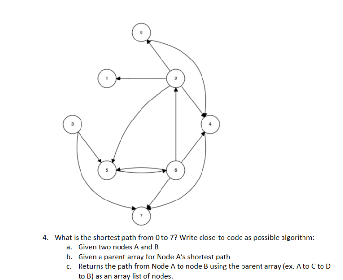 What is the shortest path from 0 to 7 ? Write