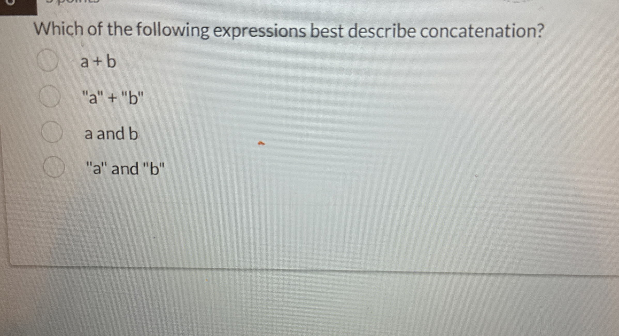 Which of the following expressions best describe