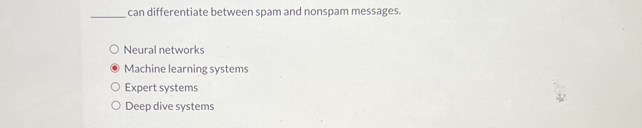 can differentiate between spam and nonspam