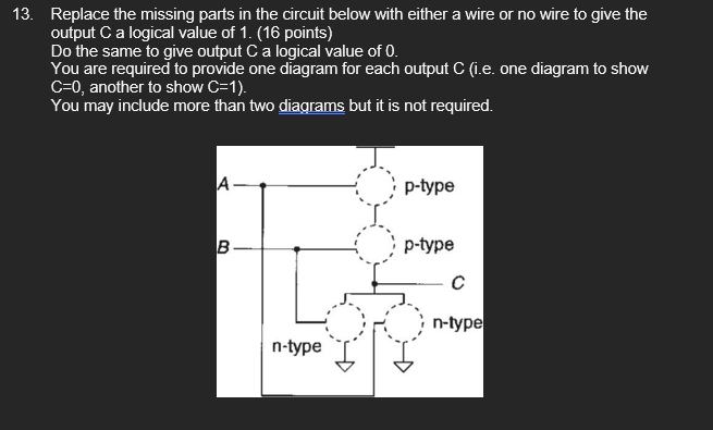 VReplace the missing parts in the circuit below