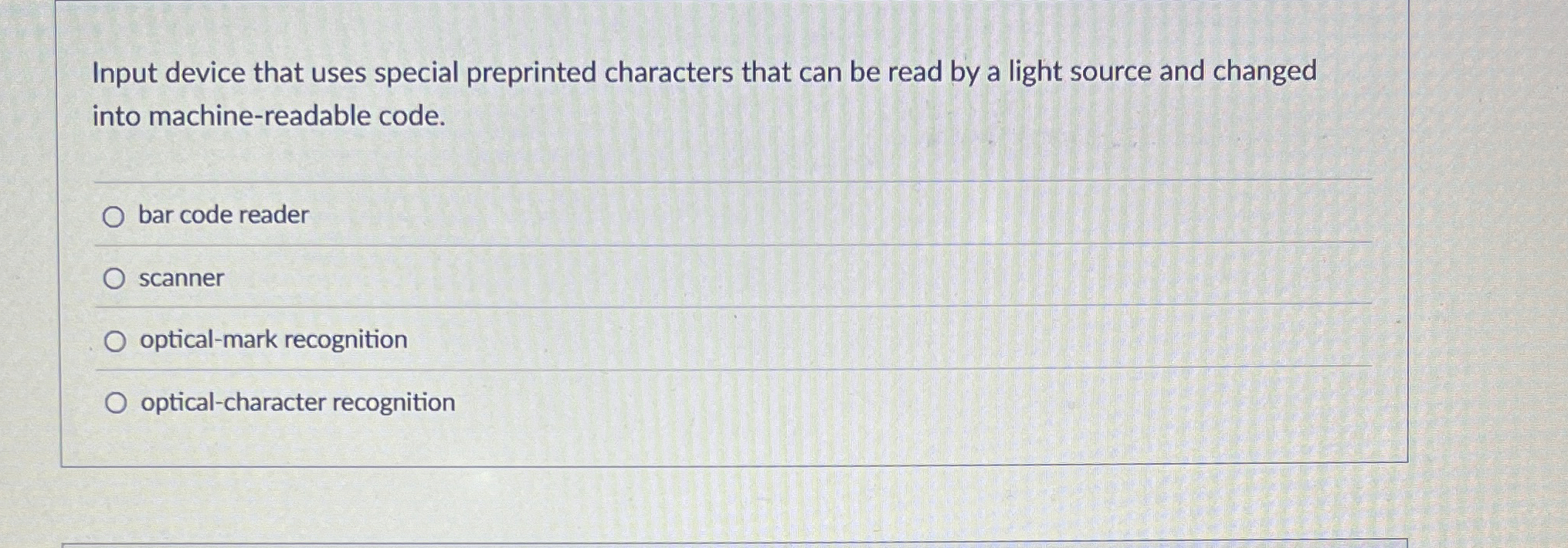 Input device that uses special preprinted