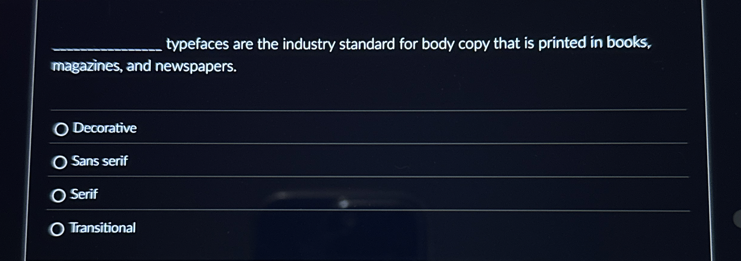 typefaces are the industry standard for body copy