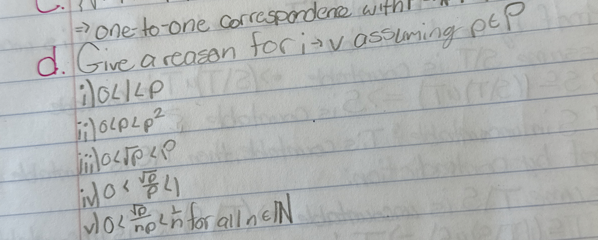 d . Give a reason foreach of the following