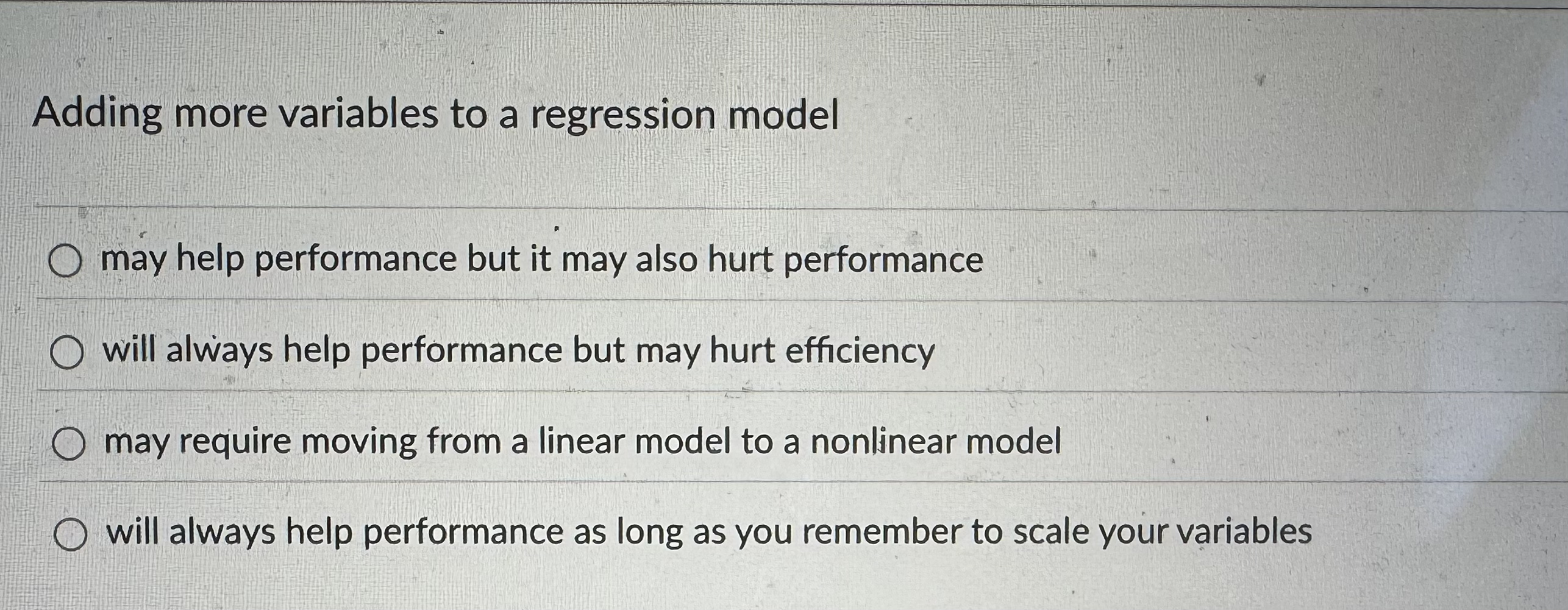 Adding more variables to a regression model may