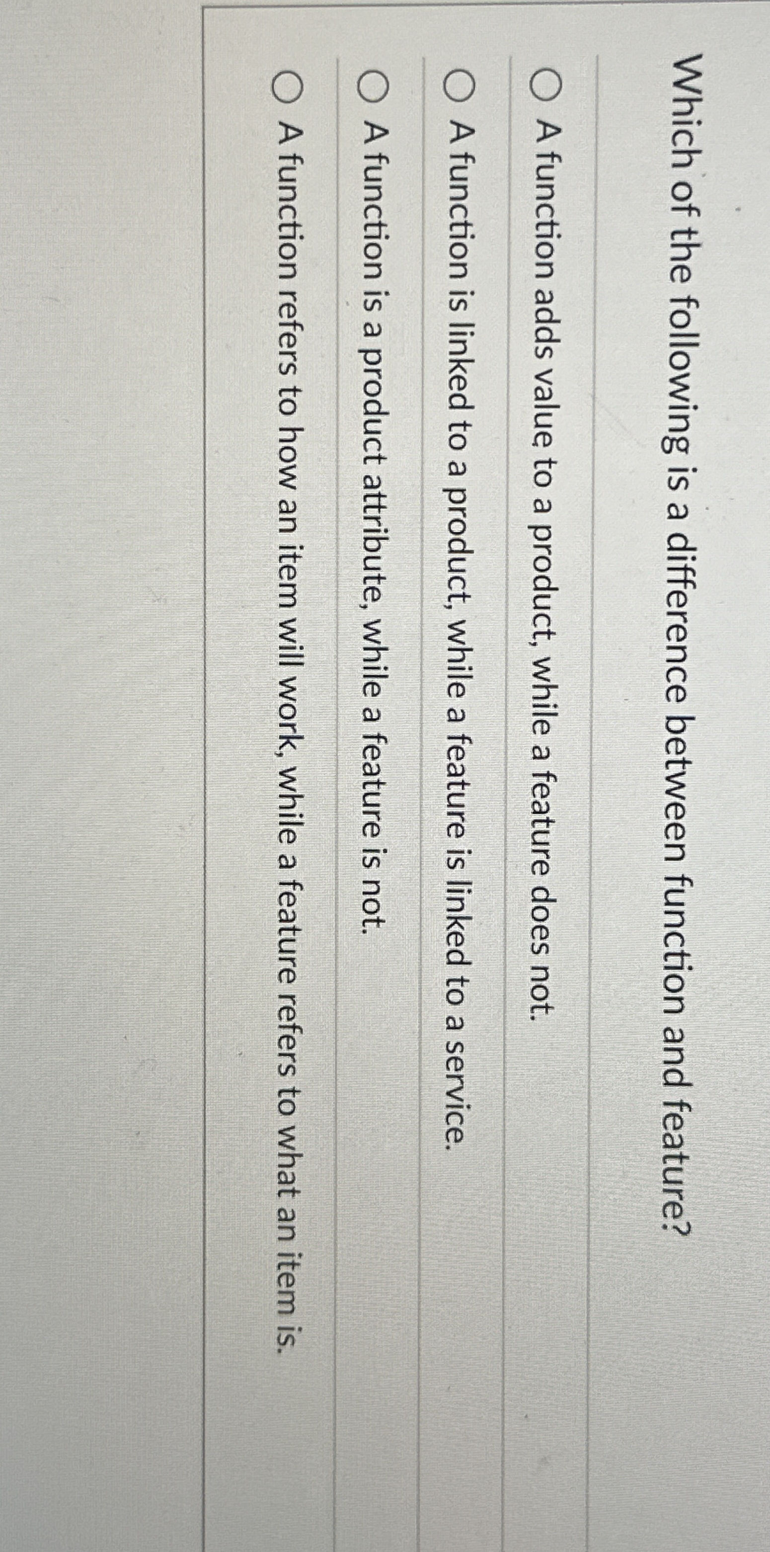 Which of the following is a difference between