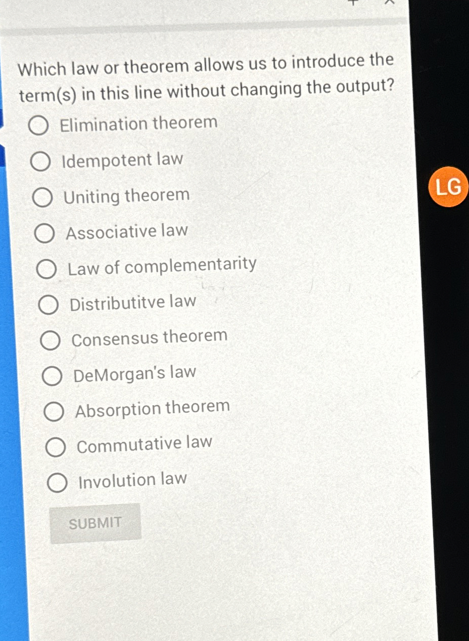 Which law or theorem allows us to introduce the