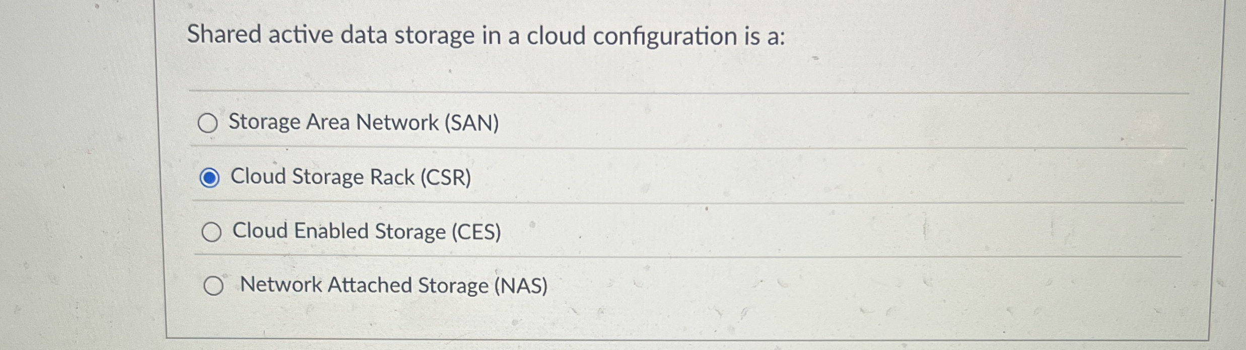 Shared active data storage in a cloud