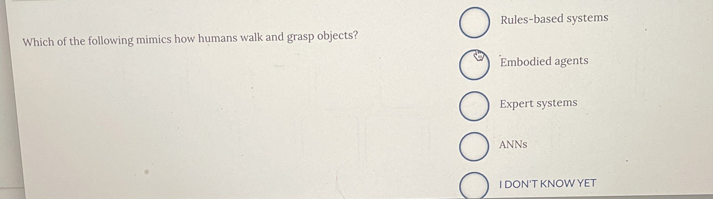 Which of the following mimics how humans walk and