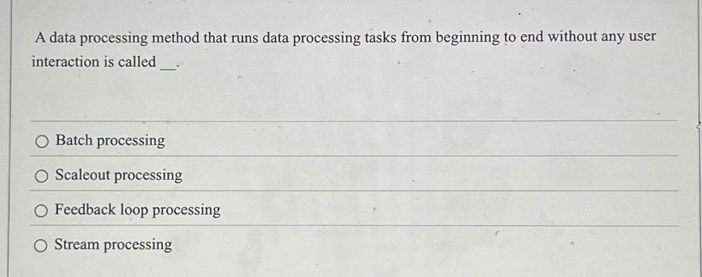 A data processing method that runs data