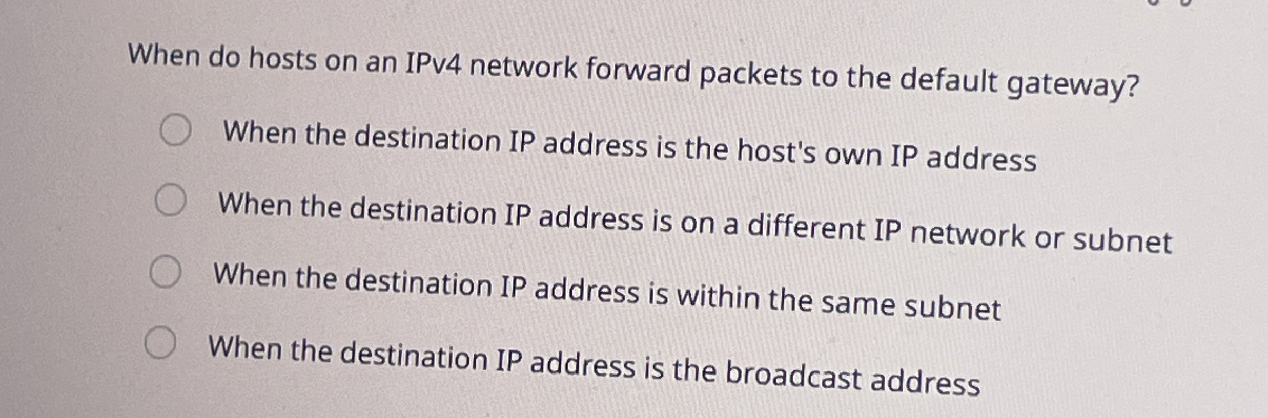 When do hosts on an IPv 4 network forward packets