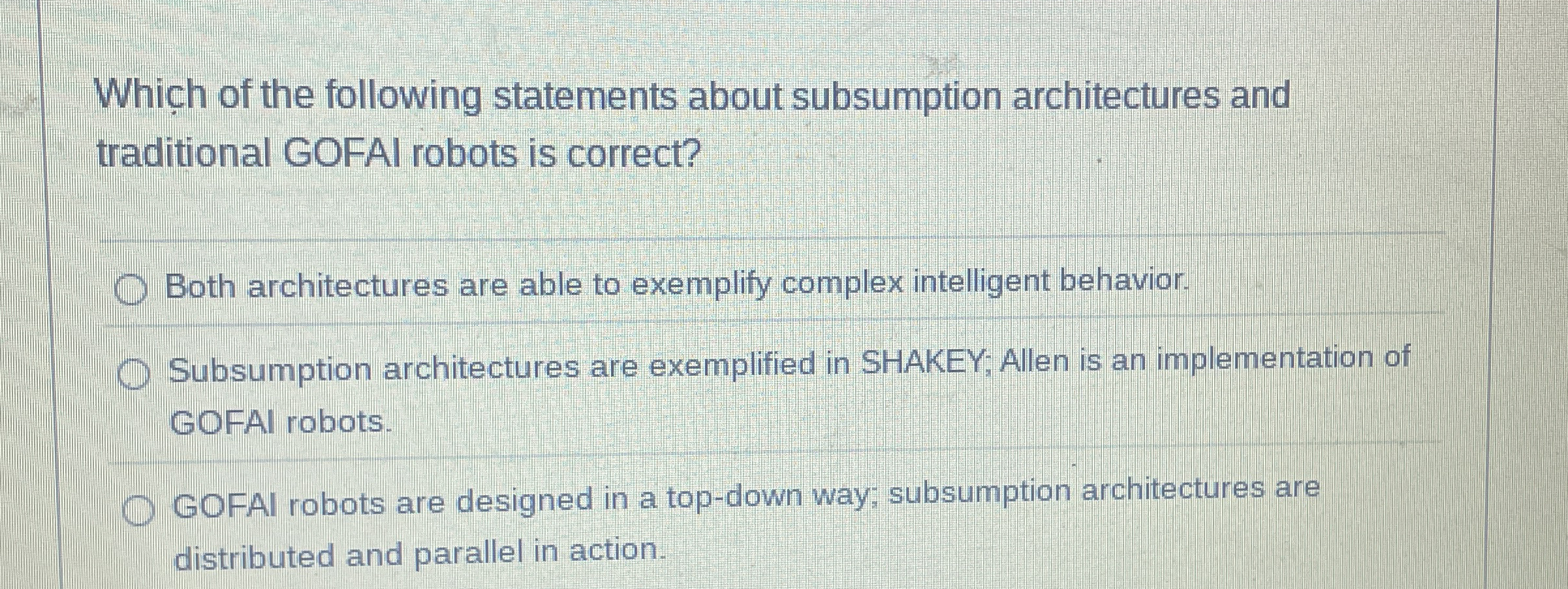 Which of the following statements about