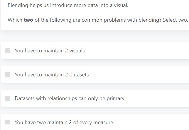 Blending helps us introduce more data into a
