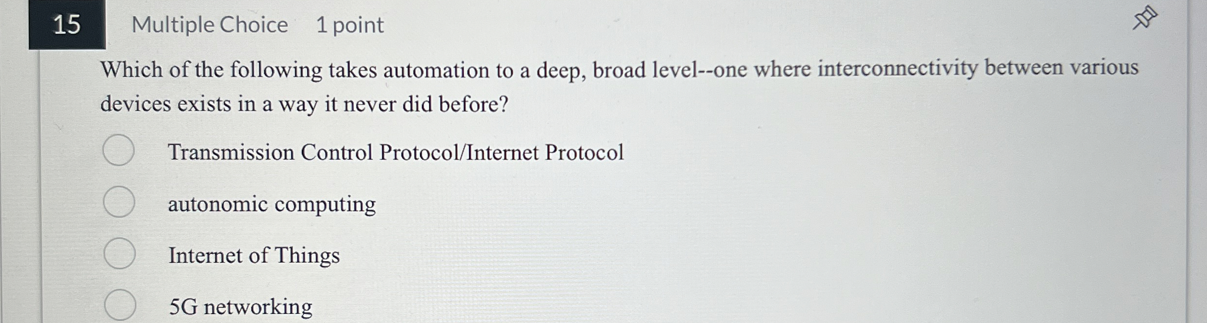 1 5 Multiple Choice 1 point Which of the