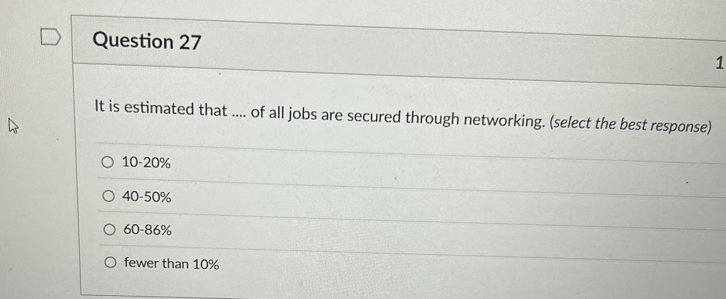 Question 2 7 It is estimated that of all jobs are