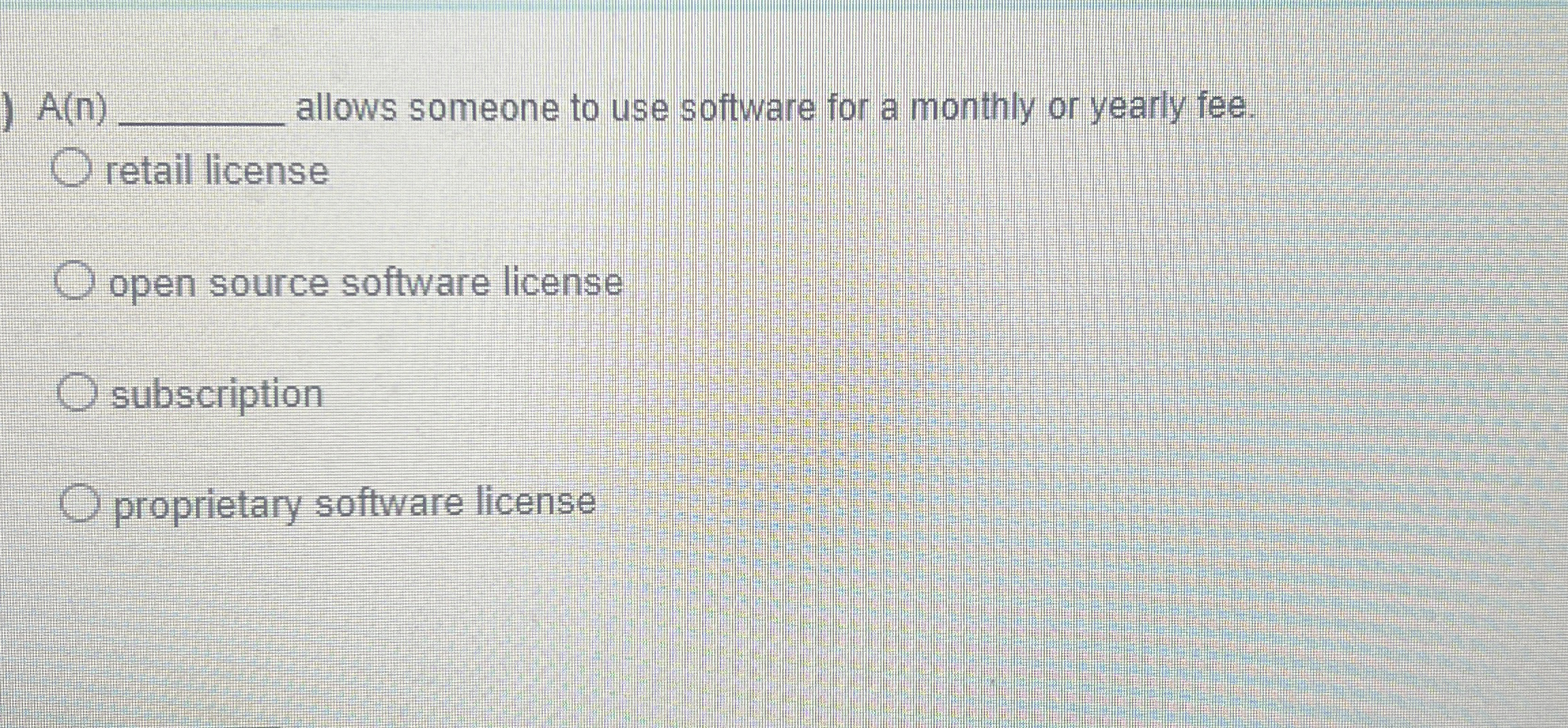 A ( n ) allows someone to use software for a