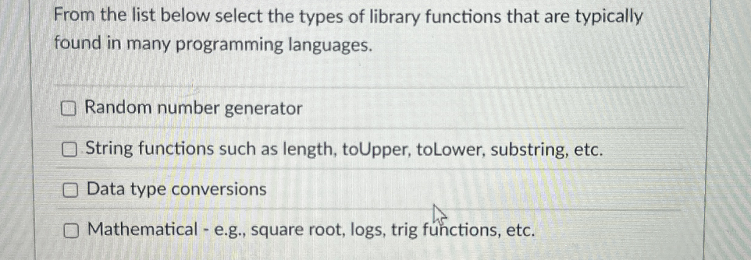 From the list below select the types of library
