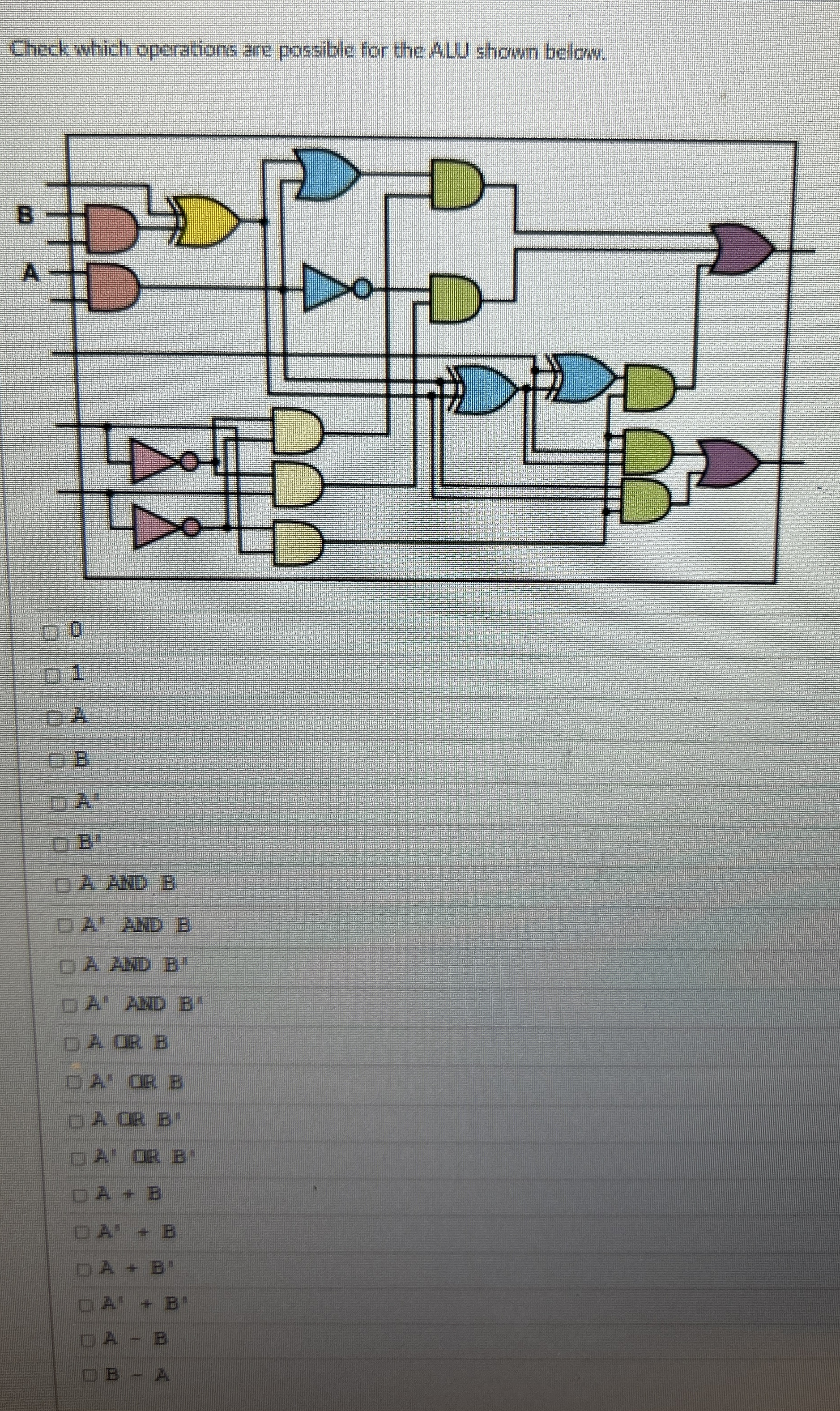 Which of the following operations below are