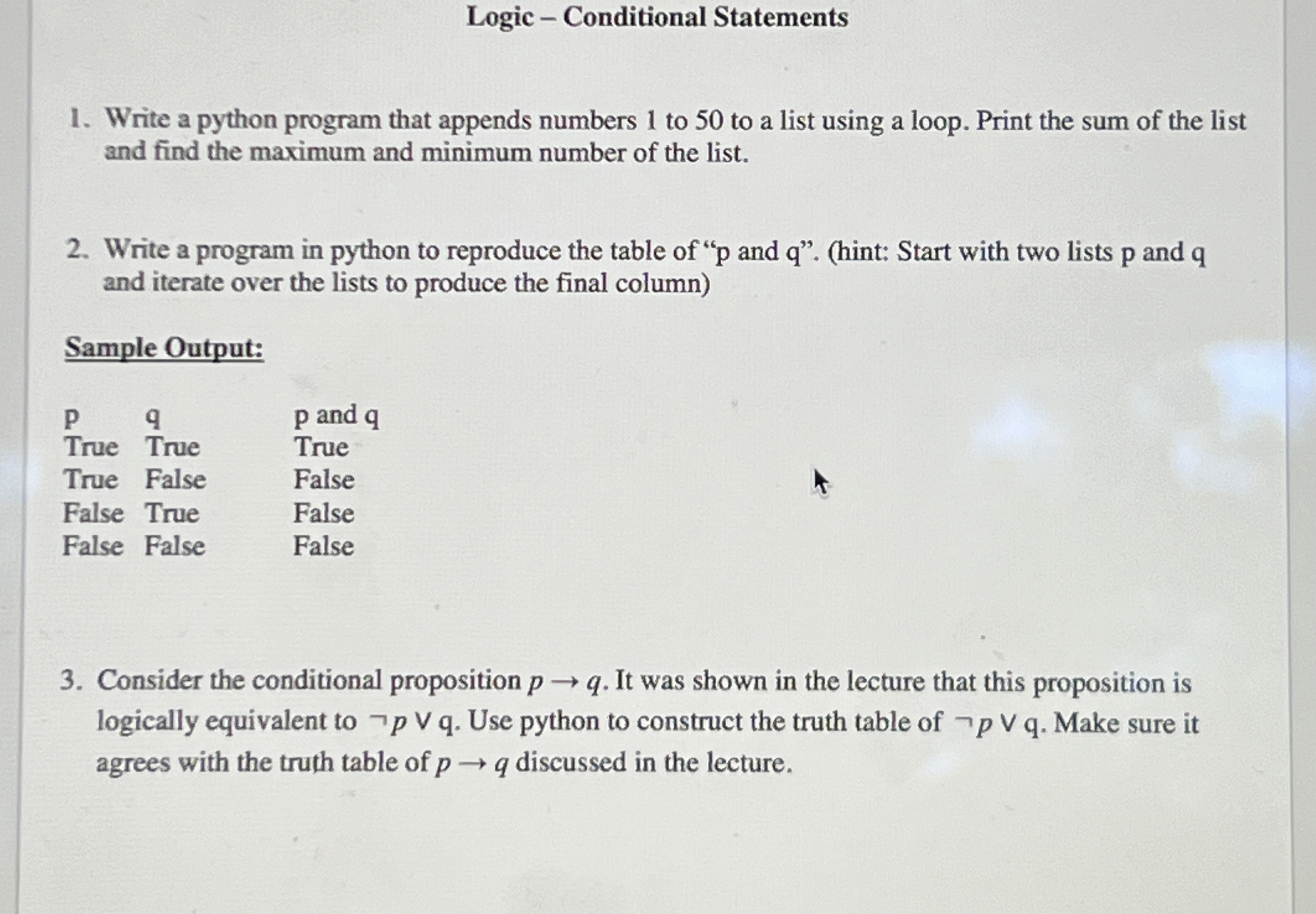 Python on thonny Use len ( p ) for question 2 and