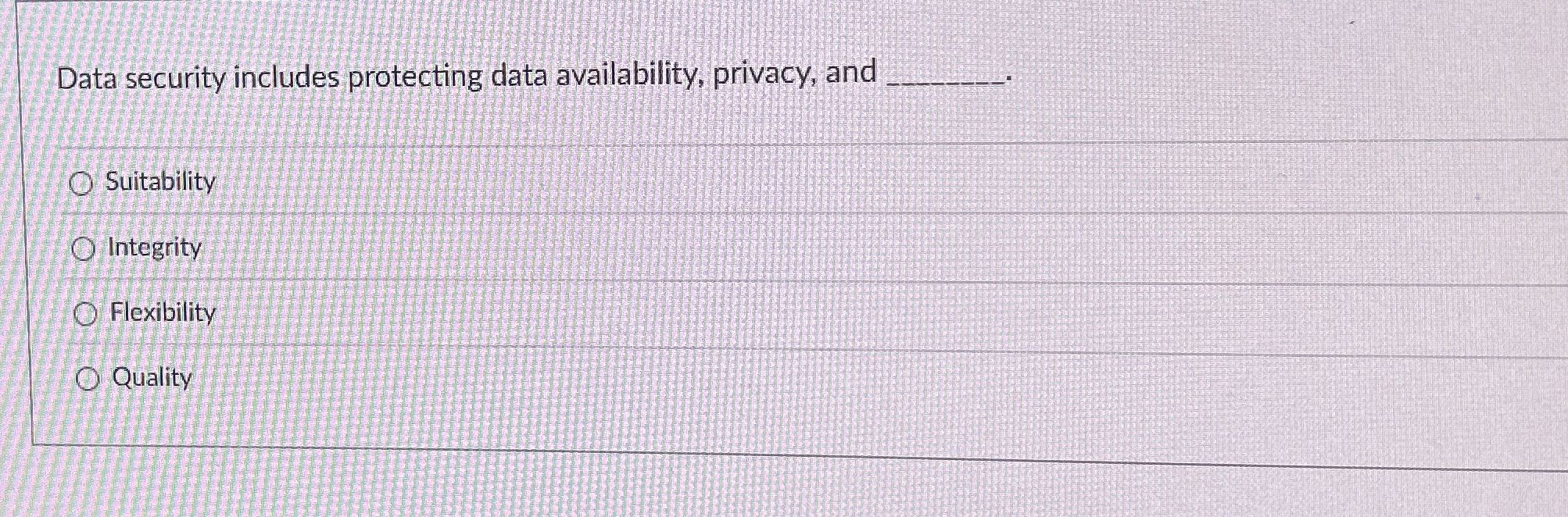 Data security includes protecting data