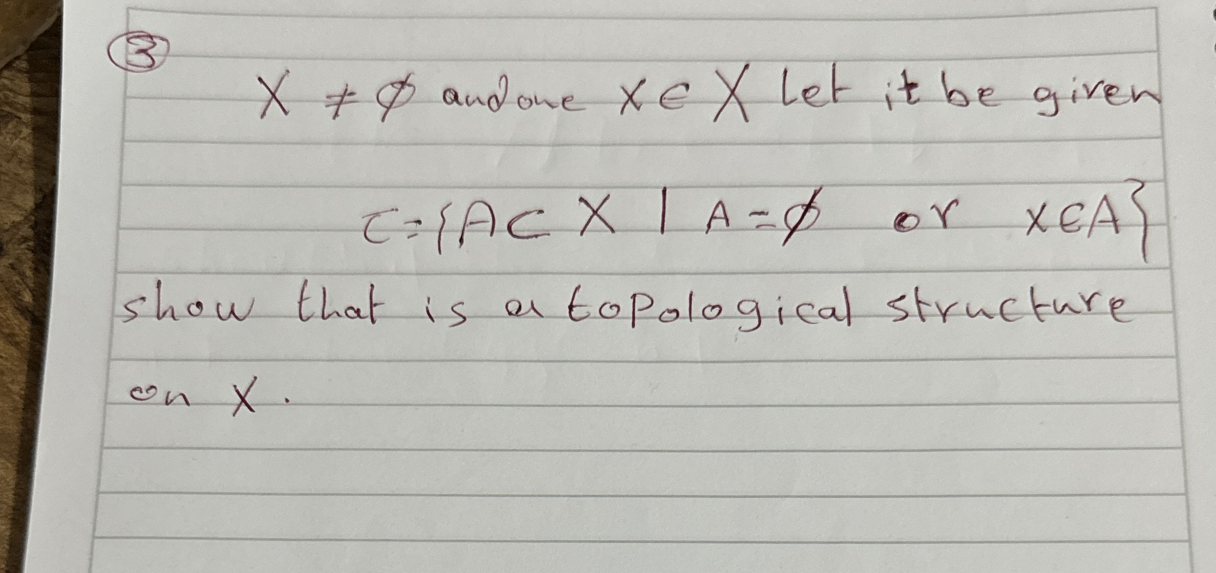( 3 ) x O ? andone xinx Let it be given x O a