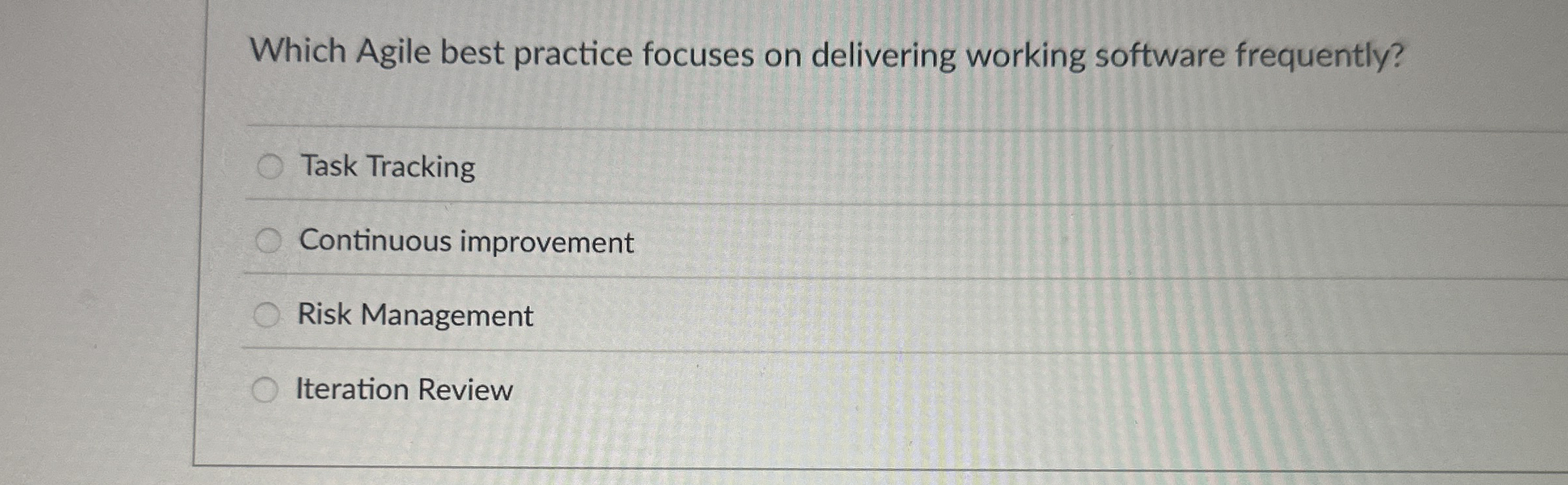 Which Agile best practice focuses on delivering