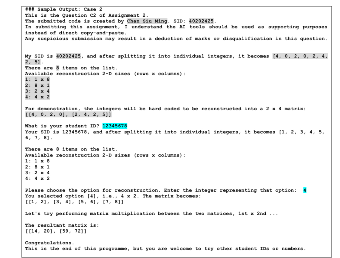 ` ` ` ### Sample Output: Case 2 This is the