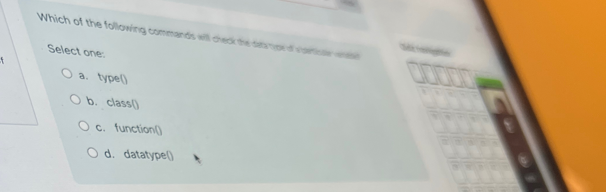 Which will check data type of a particukar