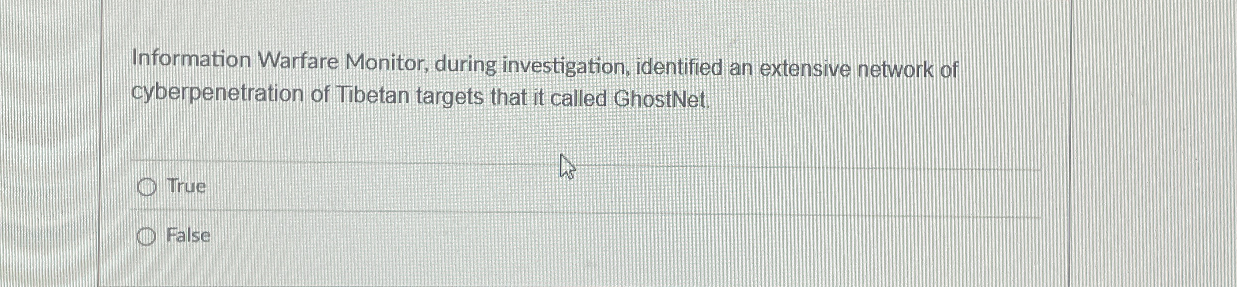 Information Warfare Monitor, during