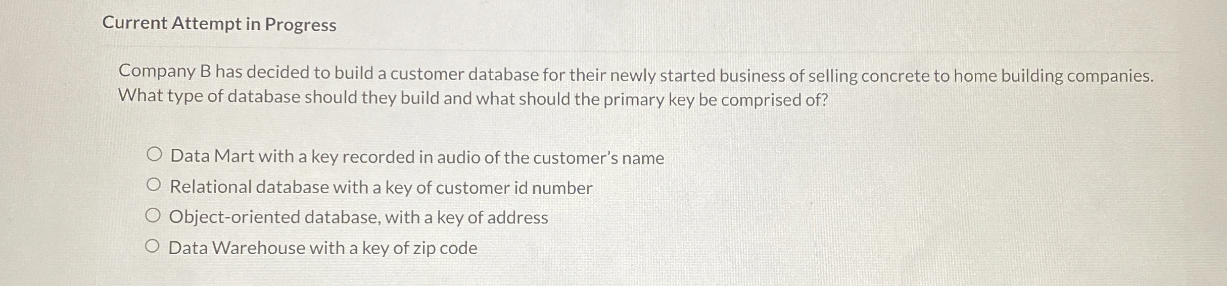 Current Attempt in Progress Company B has decided