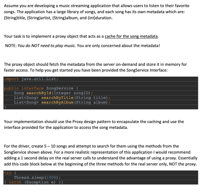 IN JAVA PLEASE! There should also be a concrete