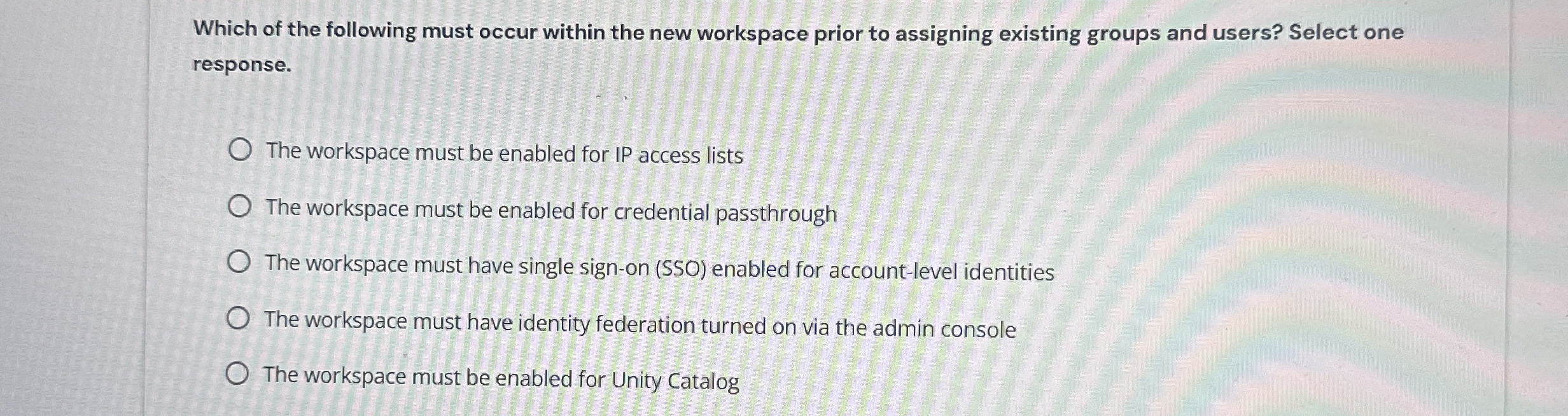 Which of the following must occur within the new