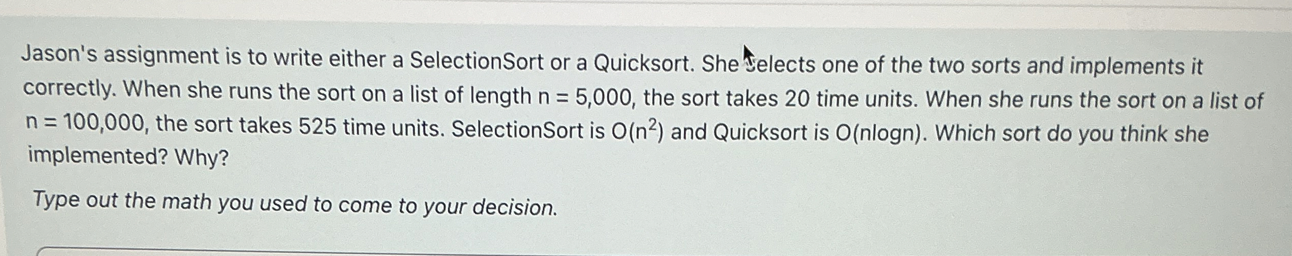 Jason's assignment is to write either a