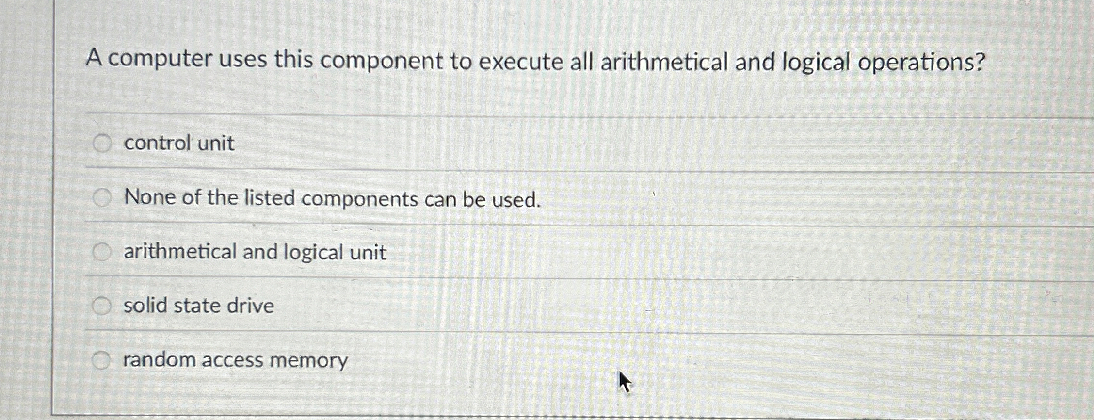 A computer uses this component to execute all