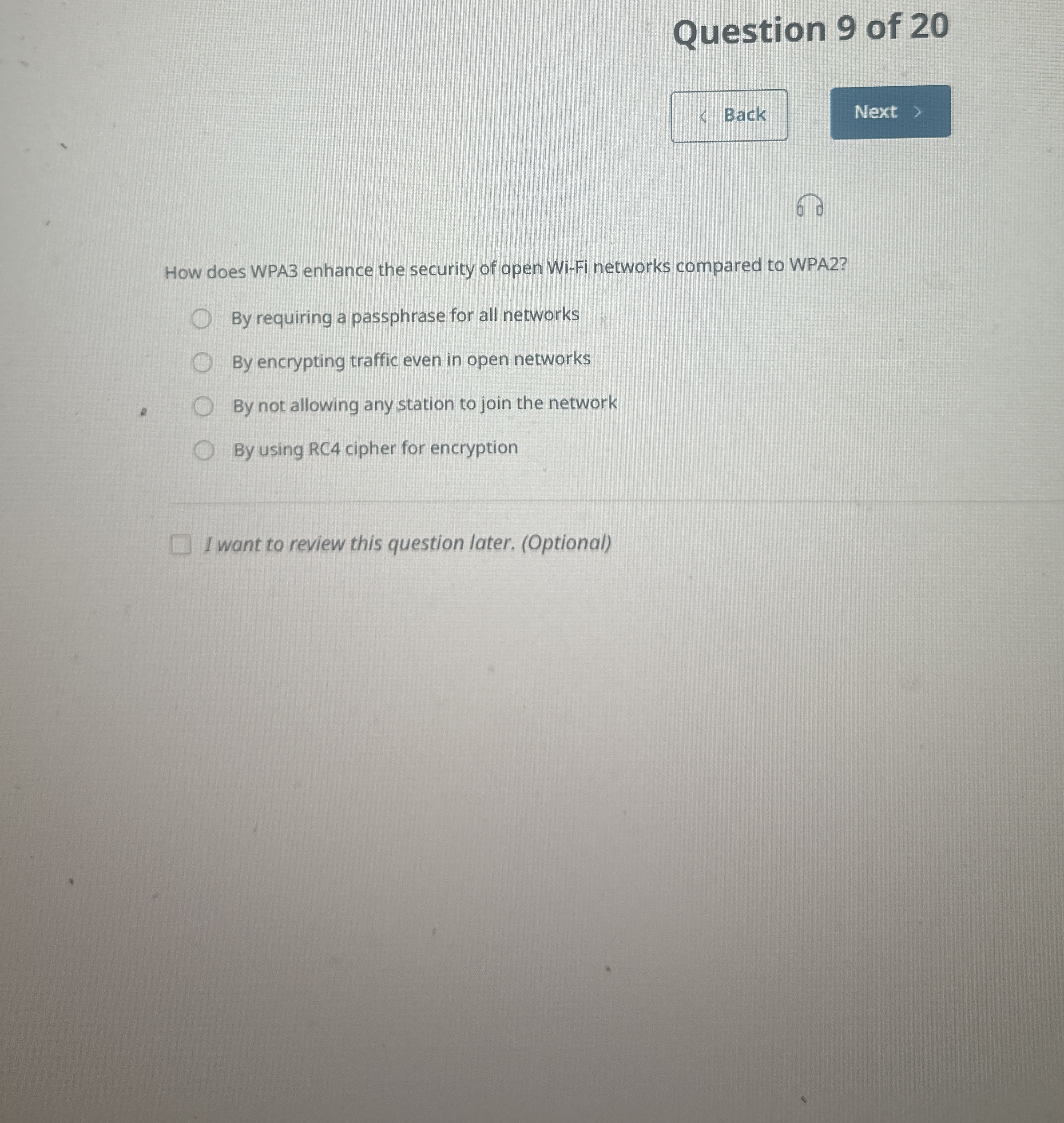 Question 9 of 2 0 6 0 How does WPA 3 enhance the