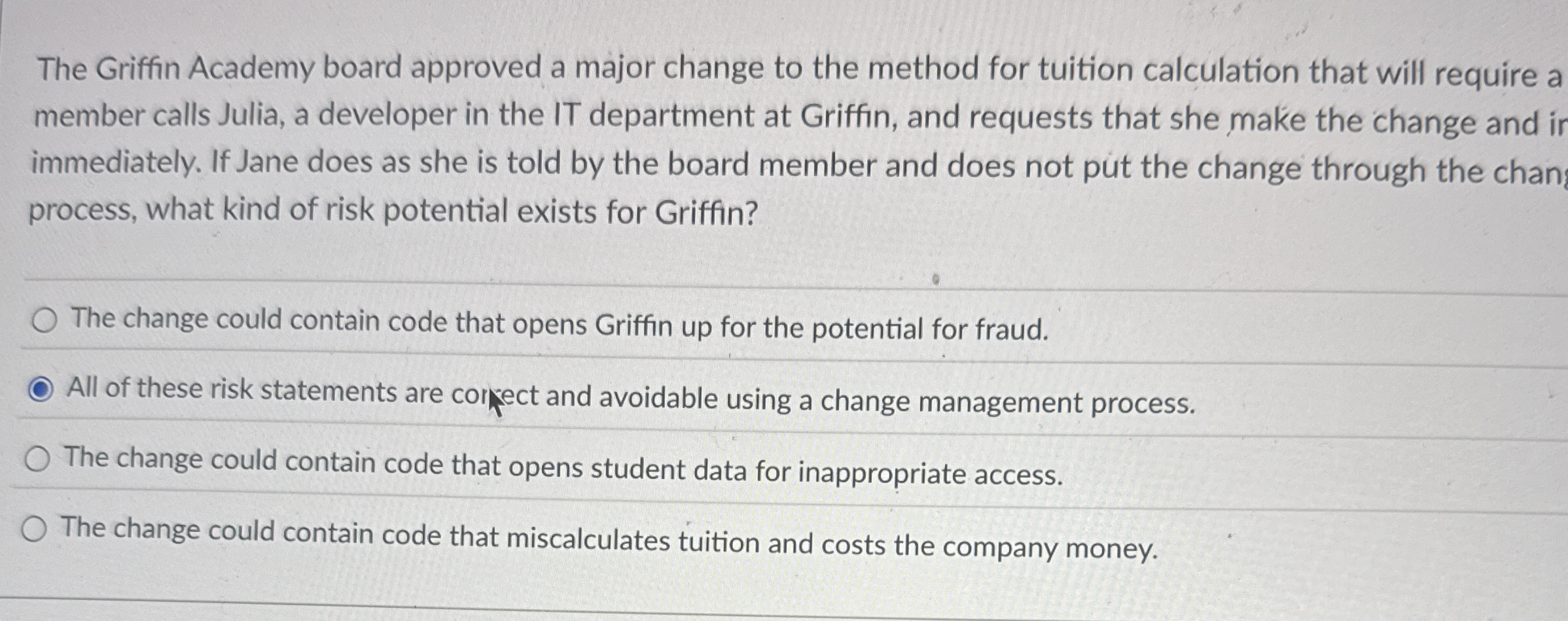 The Griffin Academy board approved a major change