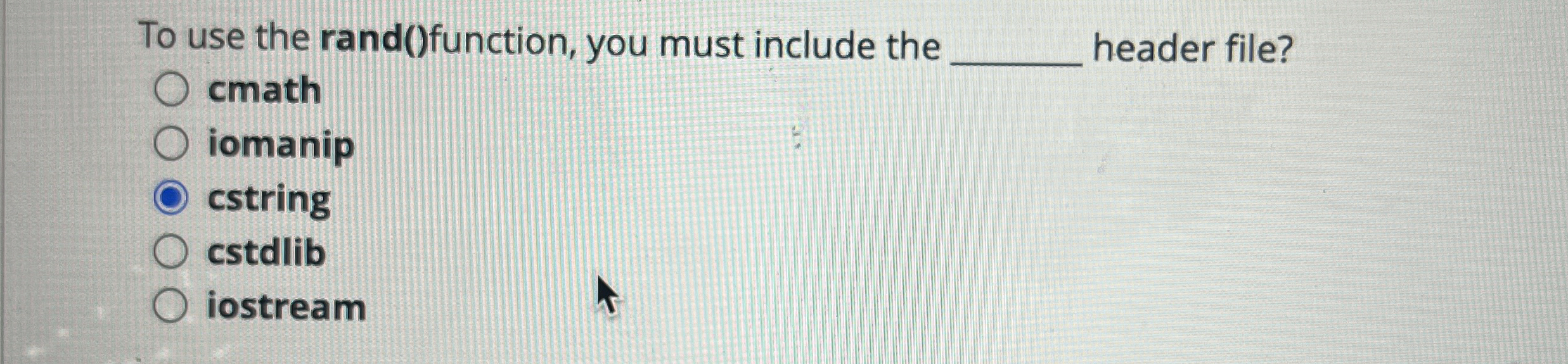 To use the rand ( ) function , you must include