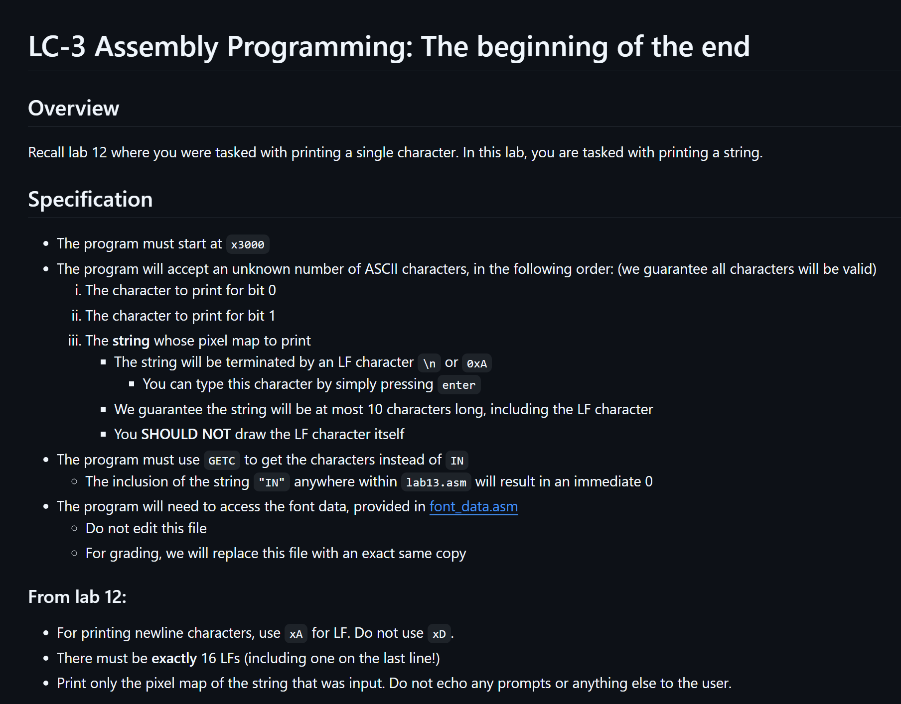 LC - 3 Assembly Programming: The beginning of the