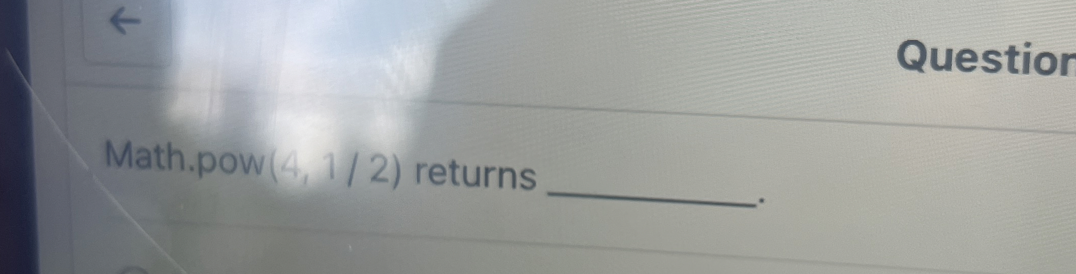 Question Math.pow ( 4 , 1 2 ) returns
