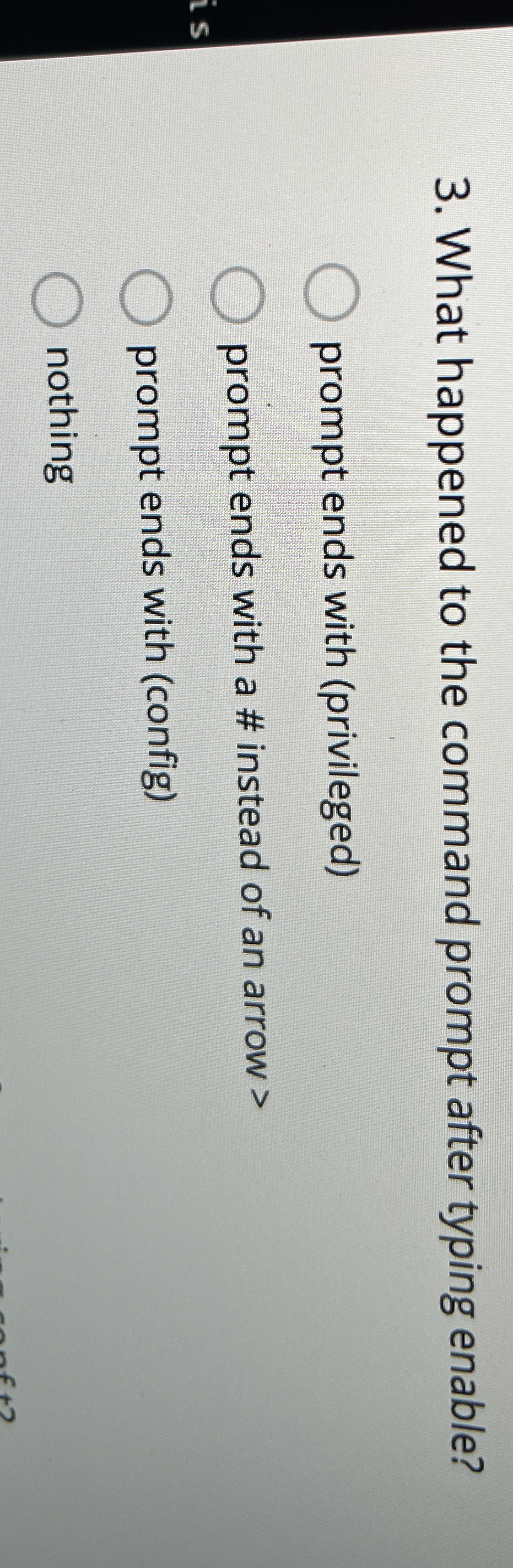 What happened to the command prompt after typing