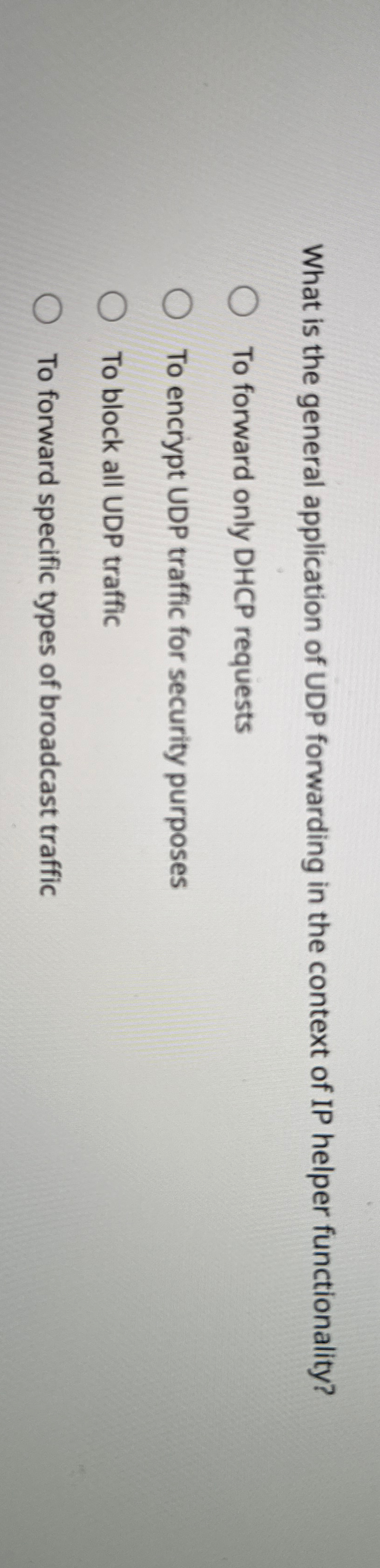 What is the general application of UDP forwarding