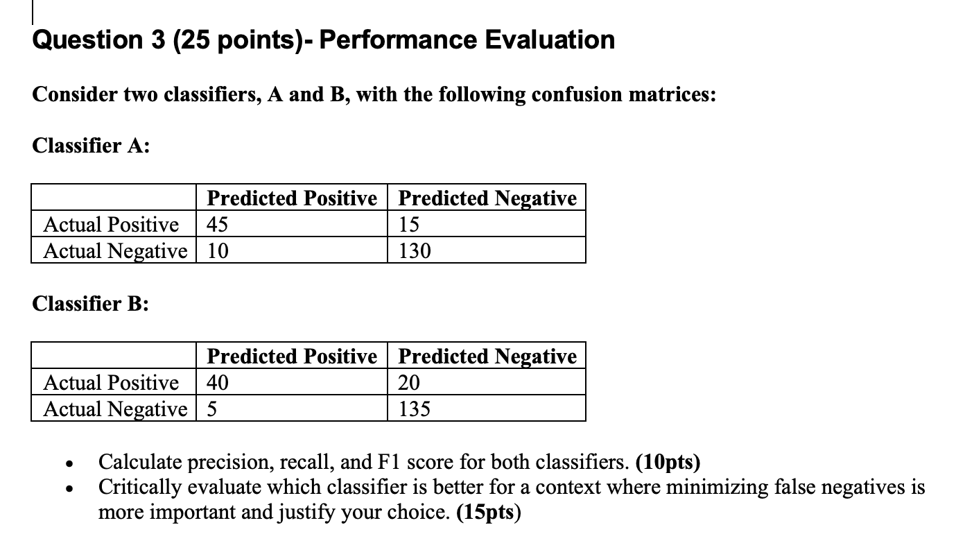 Question 3 ( 2 5 points ) - Performance