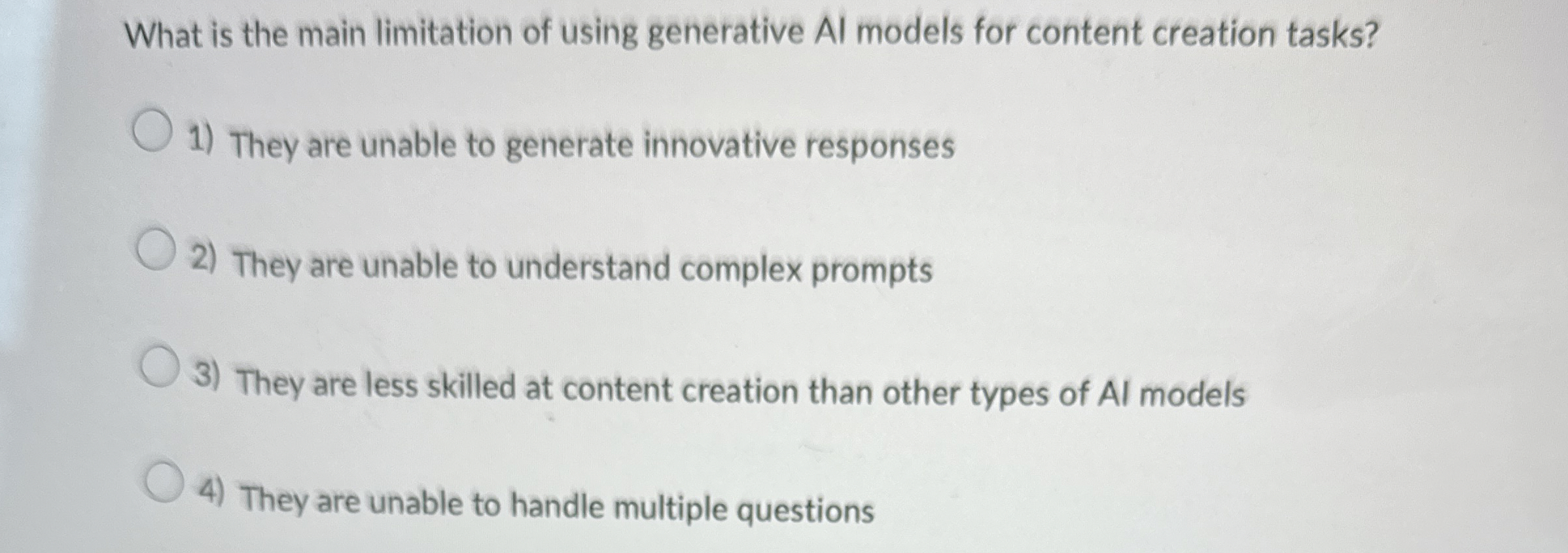 What is the main limitation of using generative