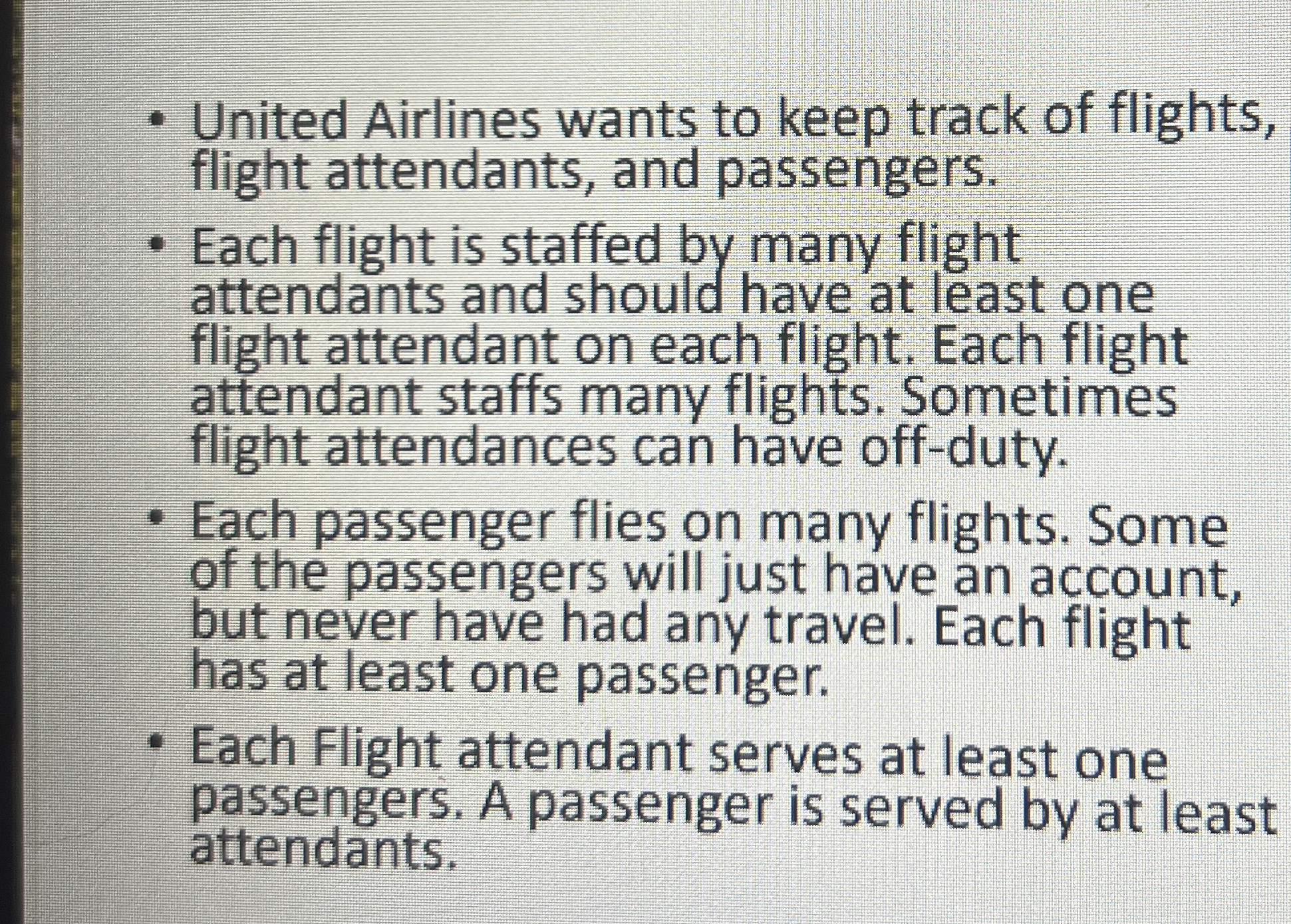 United Airlines wants to keep track of flights,
