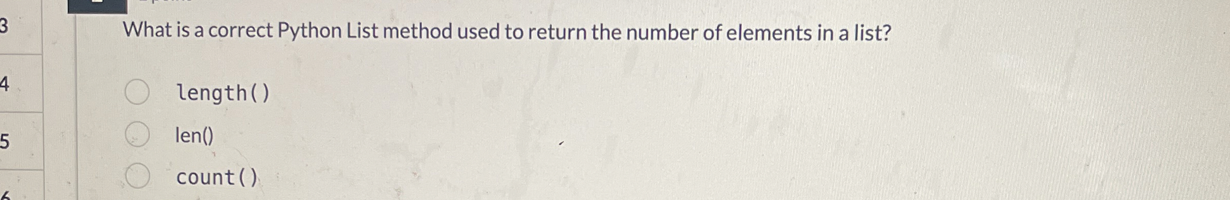 What is a correct Python List method used to
