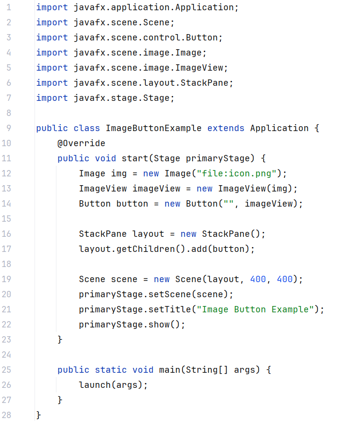 What will be displayed on the button? import