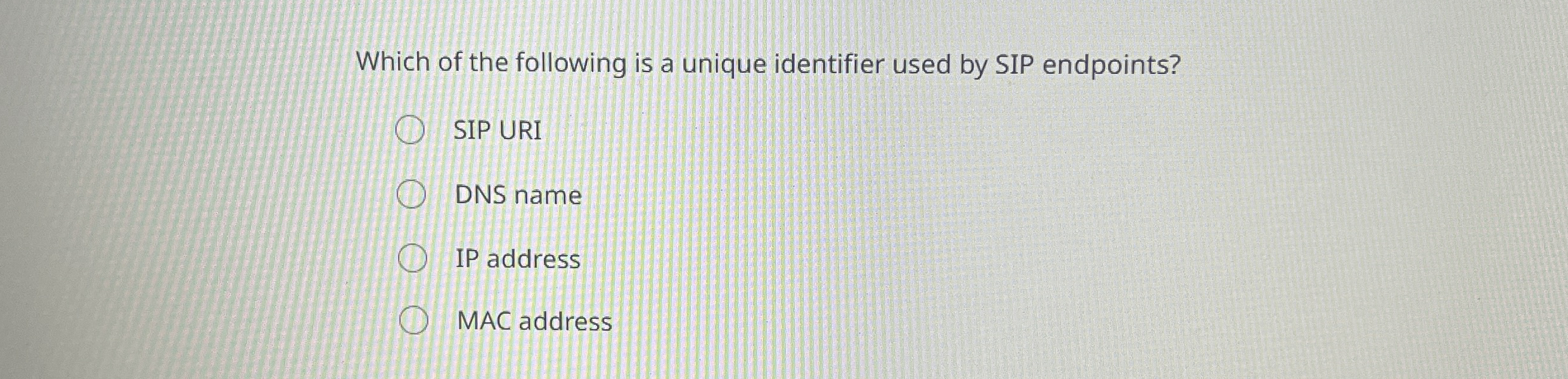 Which of the following is a unique identifier